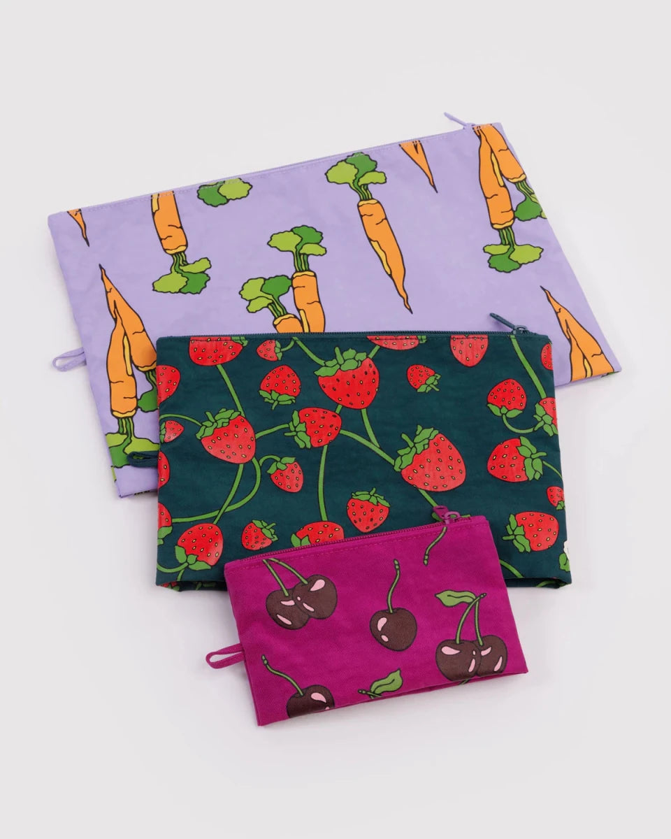Ensemble de 3 Pochettes Go Baggu Carrots & Berries - Ex - voto