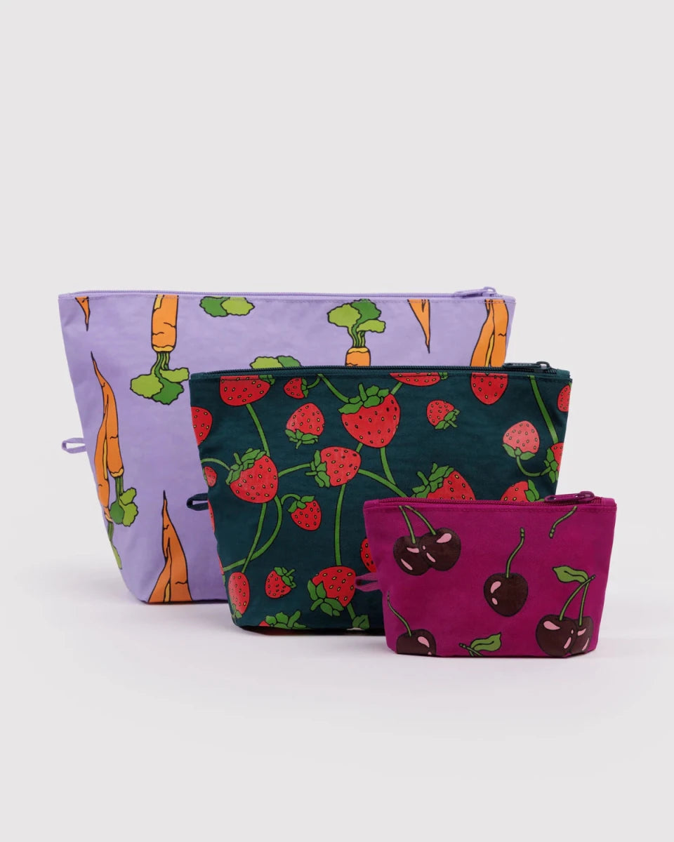 Ensemble de 3 Pochettes Go Baggu Carrots & Berries - Ex - voto