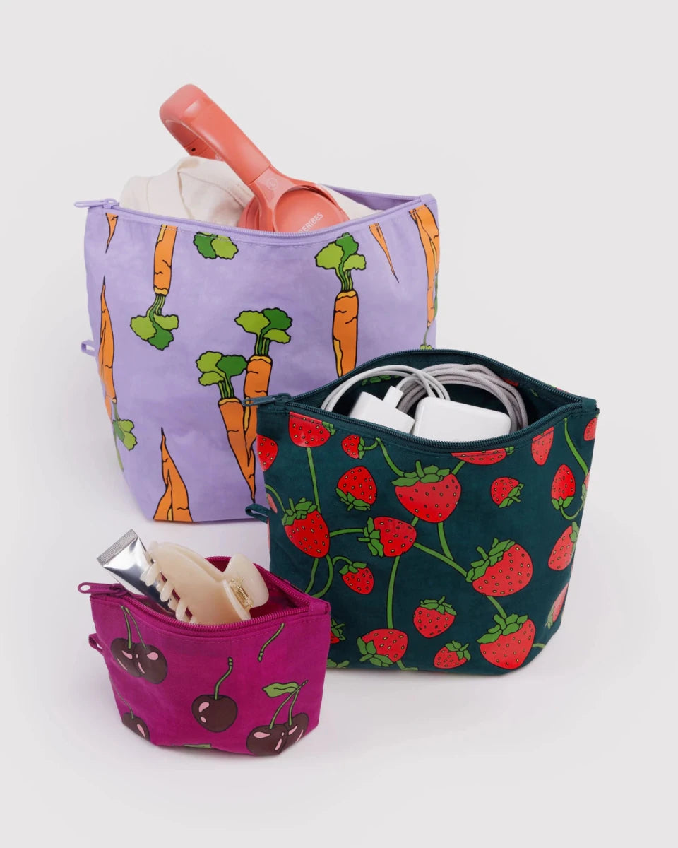 Ensemble de 3 Pochettes Go Baggu Carrots & Berries - Ex - voto