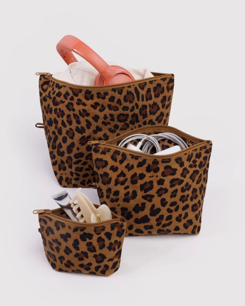 Ensemble de 3 Pochettes Go Baggu Léopard - Ex - voto