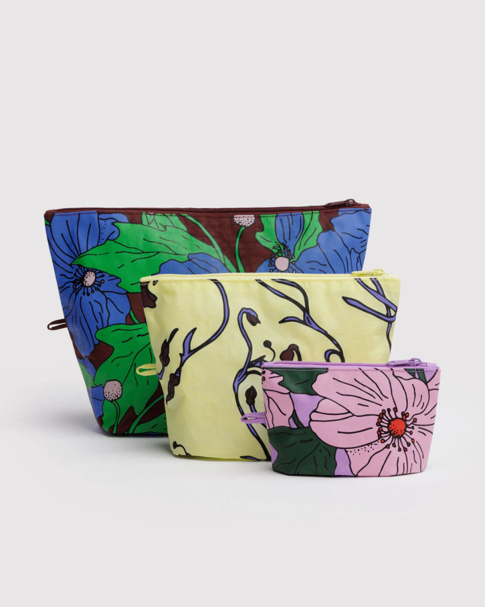 Ensemble de 3 Pochettes Go Baggu Poppy Mix - Ex - voto