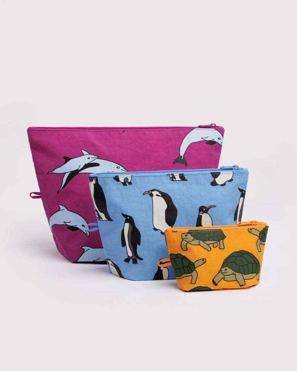 Ensemble de 3 Pochettes Go Baggu Vacation Animals - Ex - voto