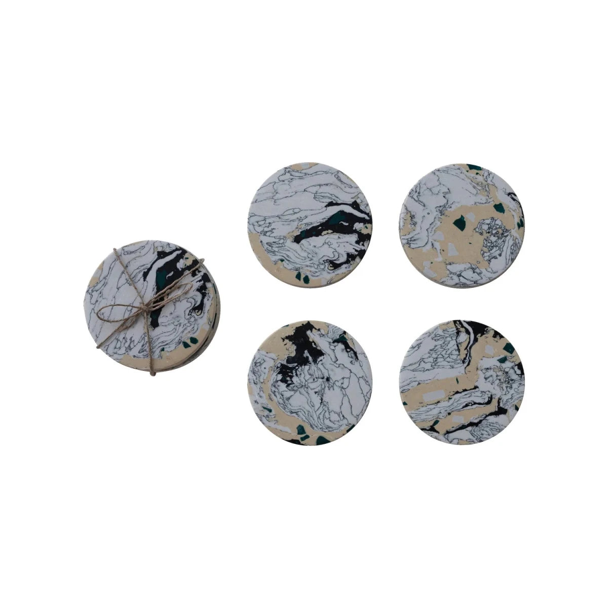 Ensemble de 4 Sous - Verres Marbre Bloomingville - Ex - voto