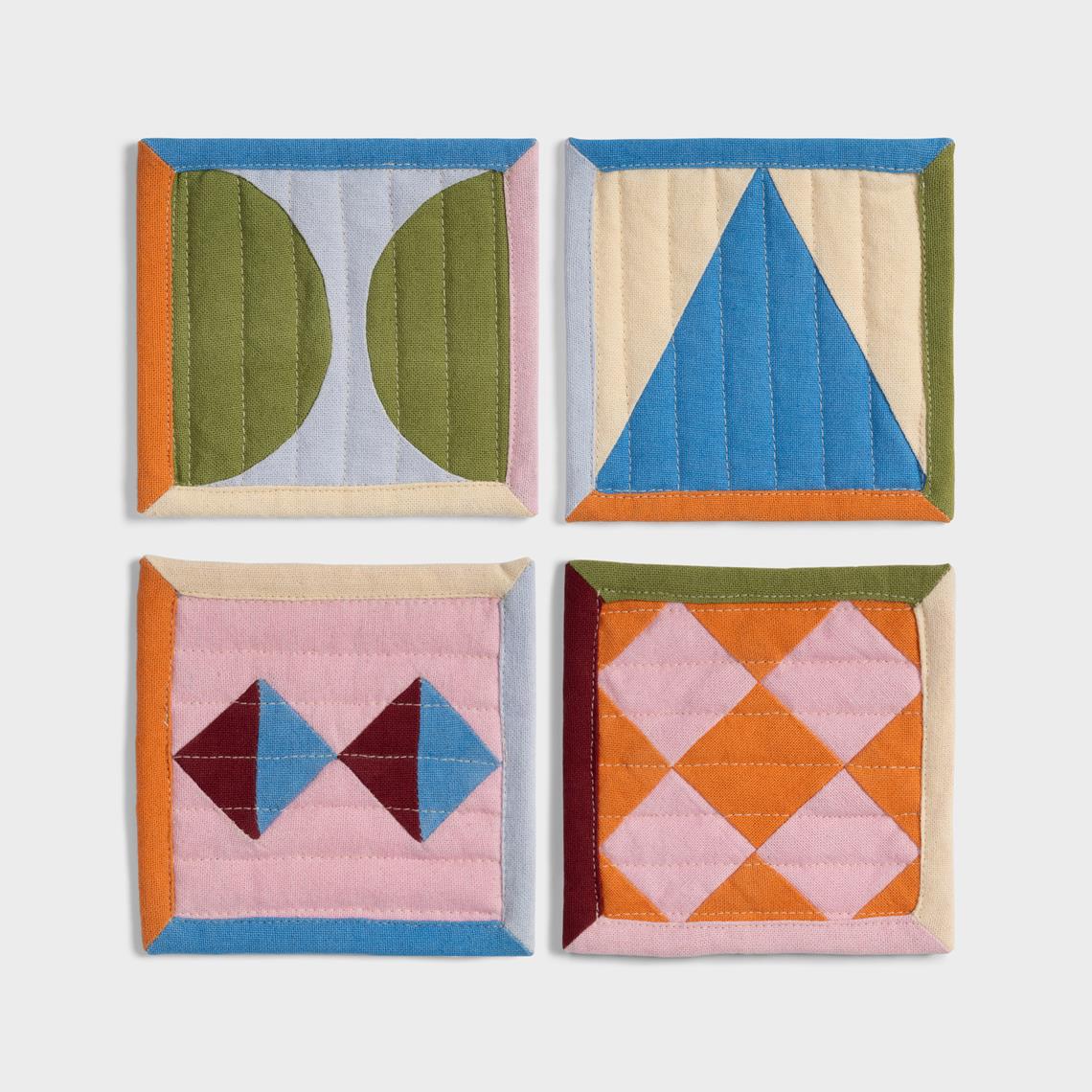 Ensemble de 4 Sous - Verres Quilt &Klevering - Ex - voto