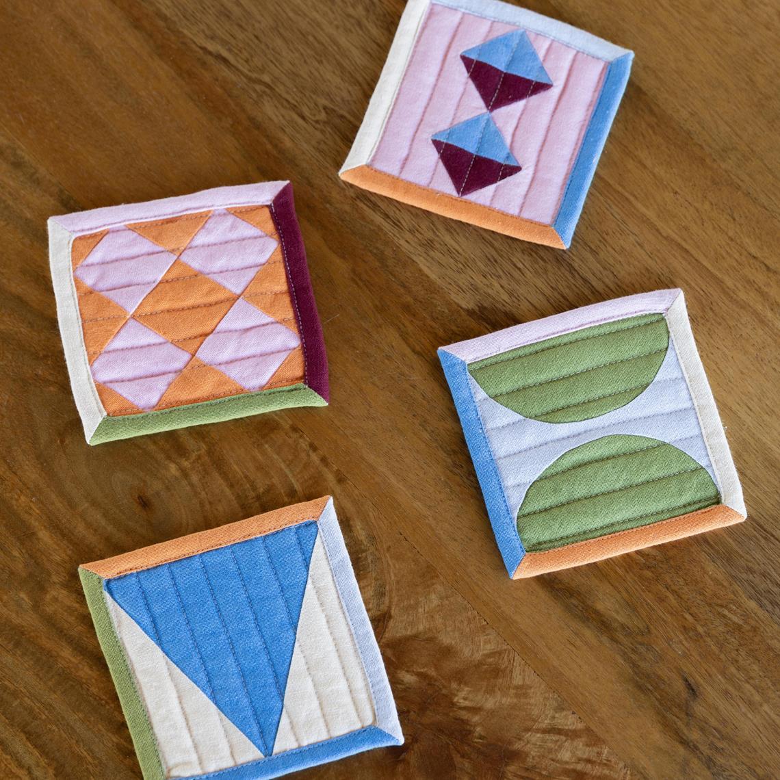 Ensemble de 4 Sous - Verres Quilt &Klevering - Ex - voto