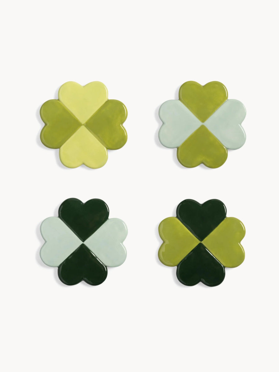 Ensemble de Sous - Verres Trèfle &k - Ex - voto