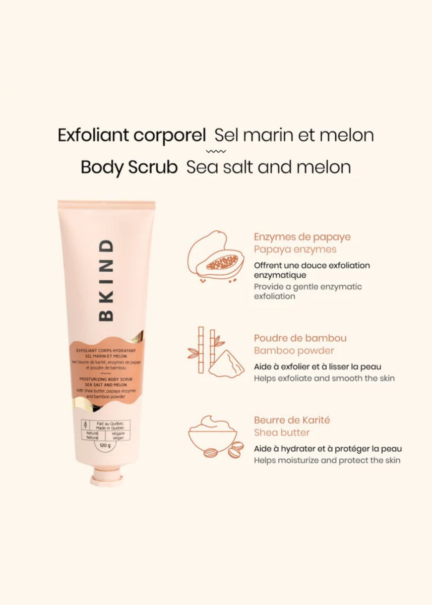 Exfoliant Corporel Hydratant BKIND - Sel Marin et Melon - Ex - voto
