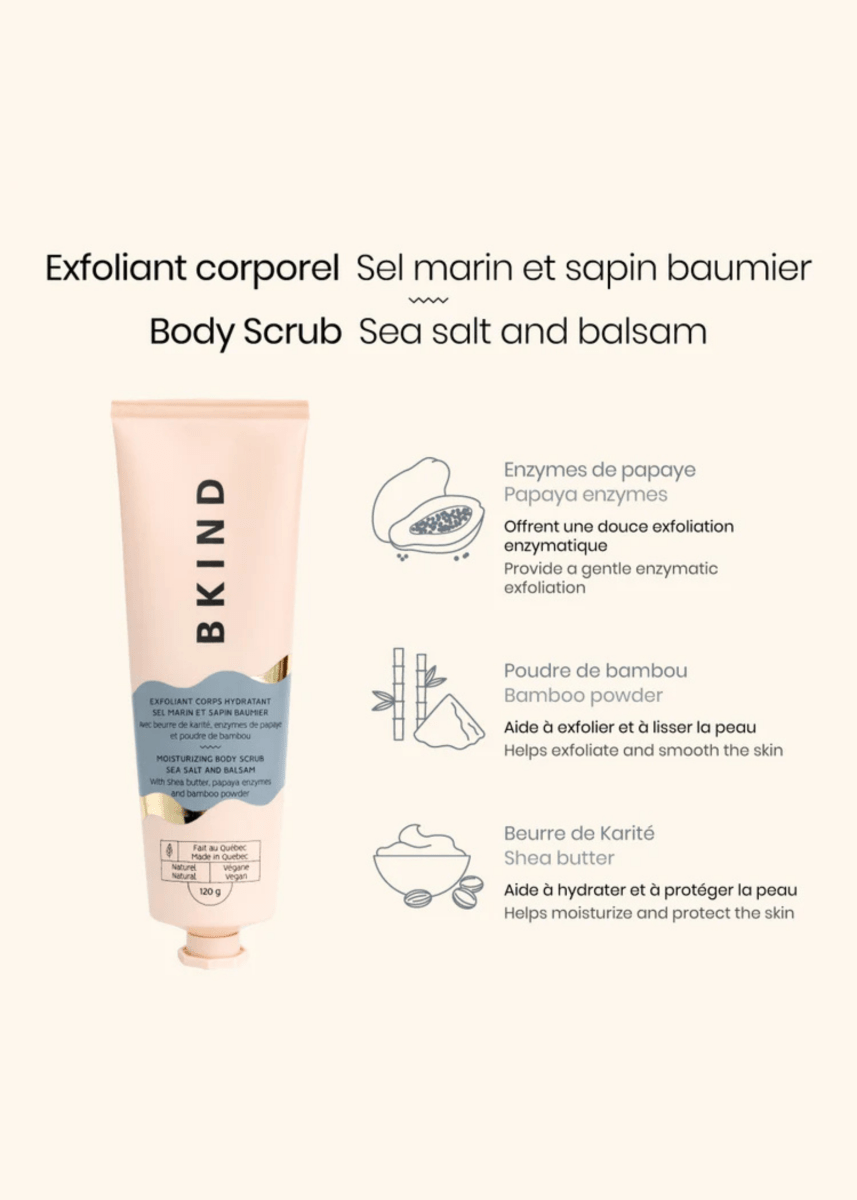 Exfoliant Corporel Hydratant BKIND - Sel Marin et Sapin Baumier - Ex - voto