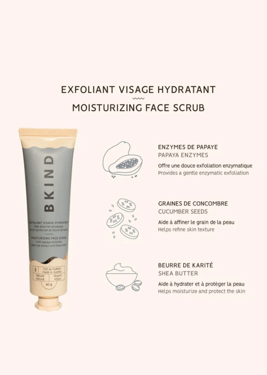 Exfoliant Visage Hydratant avec Enzymes de Papaye et extrait Thé Vert Bkind - Ex - voto