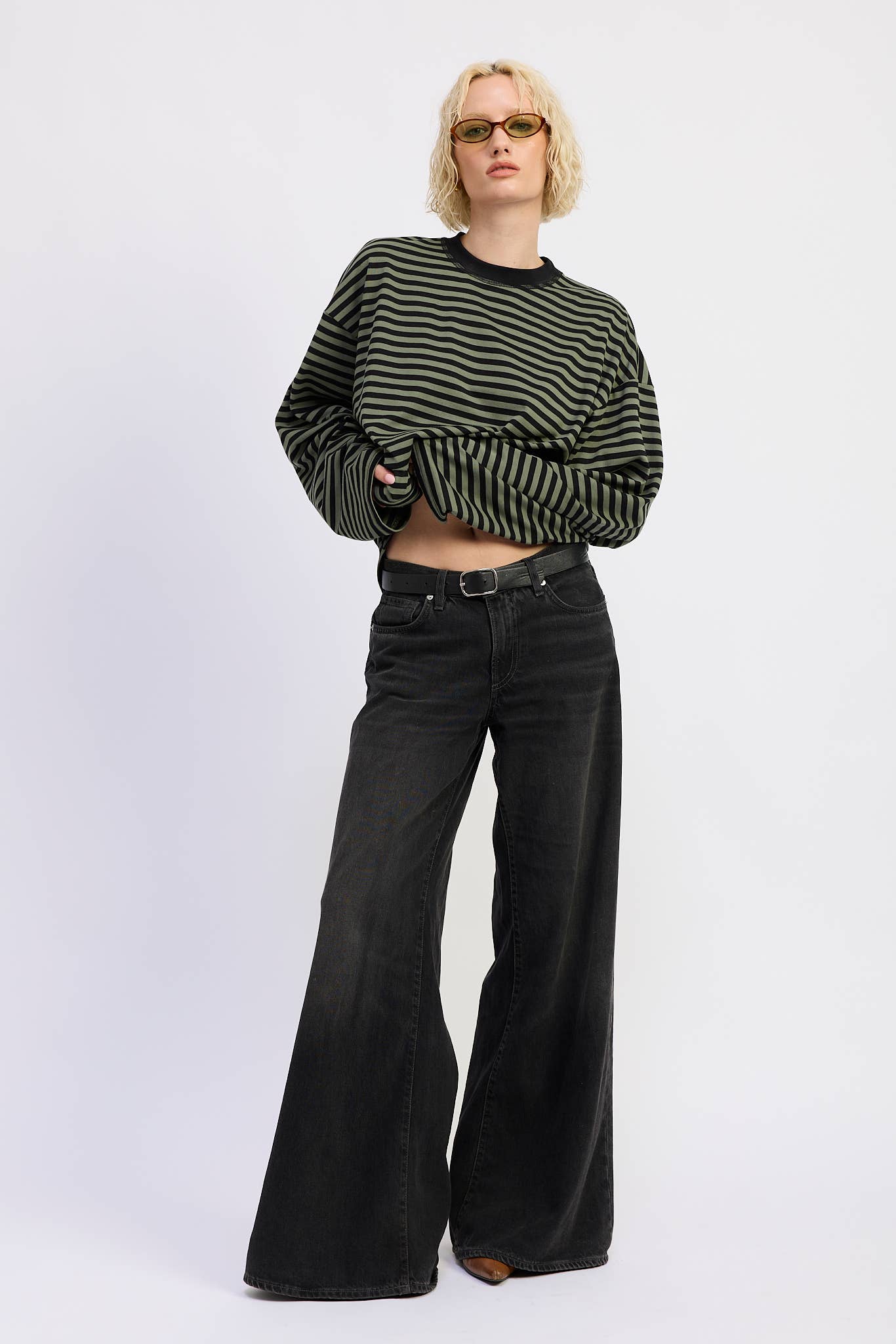 EP Blue and Brown Stripes Top 