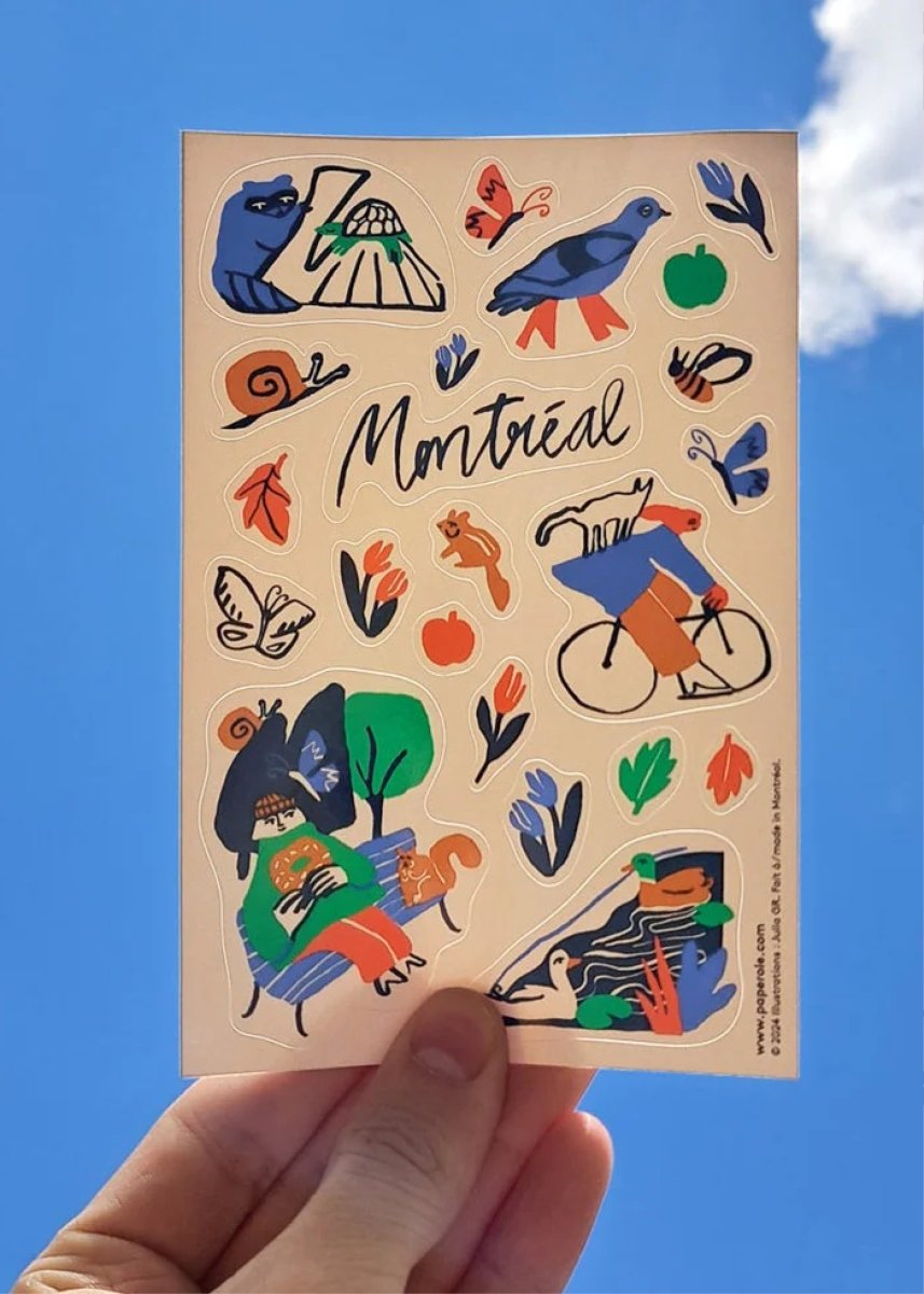 Feuille d'autocollants Balade à Montréal Paperole - Ex - voto