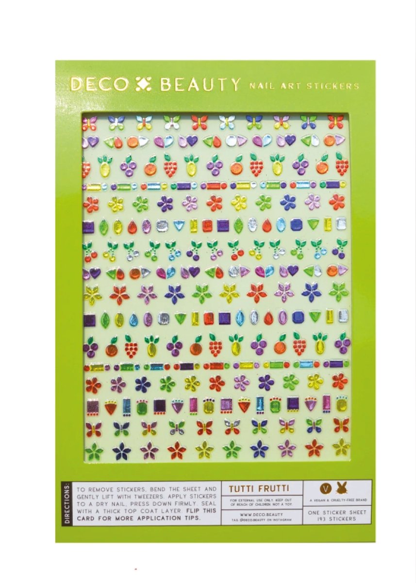 Feuille d’Autocollants pour ongles Deco Beauty - Fleurs et bijoux - Ex - voto