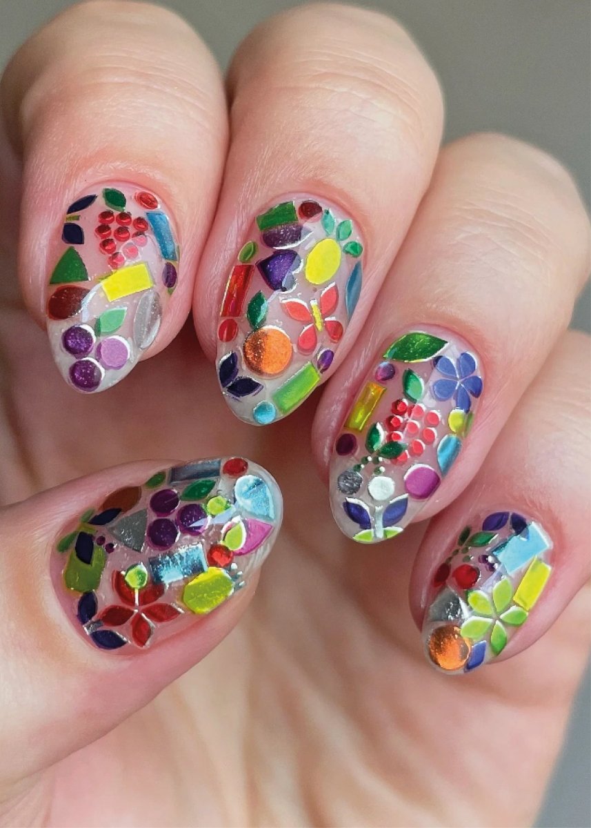 Feuille d’Autocollants pour ongles Deco Beauty - Fleurs et bijoux - Ex - voto