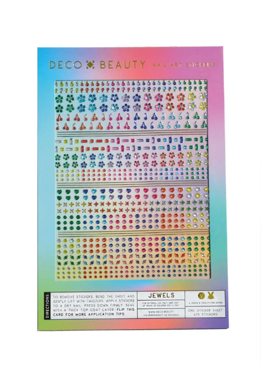 Feuille d’Autocollants pour ongles Deco Beauty - Fleurs et bijoux - Ex - voto