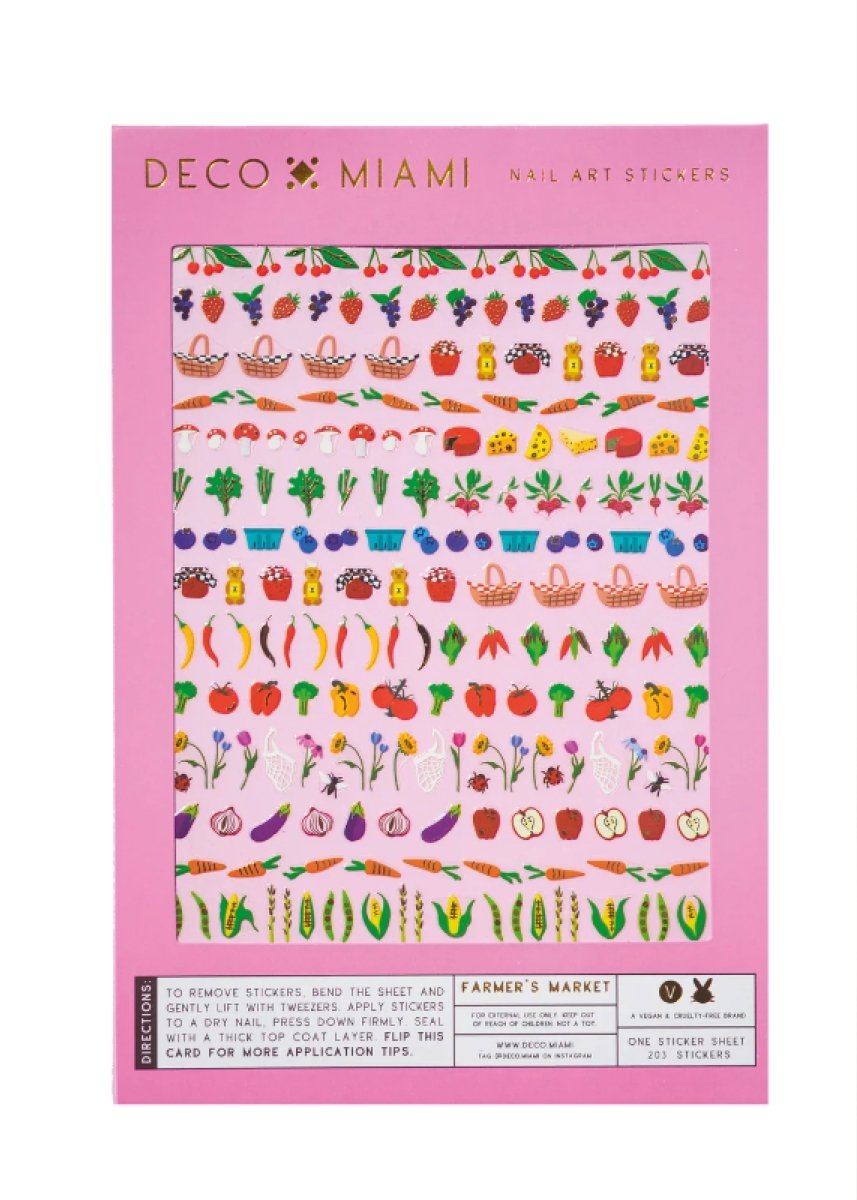 Feuille d’Autocollants pour ongles Deco Beauty - Fruits et légumes - Ex - voto