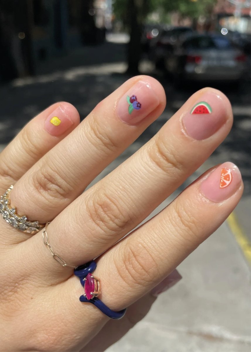 Feuille d’Autocollants pour ongles Deco Beauty - Fruits et légumes - Ex - voto