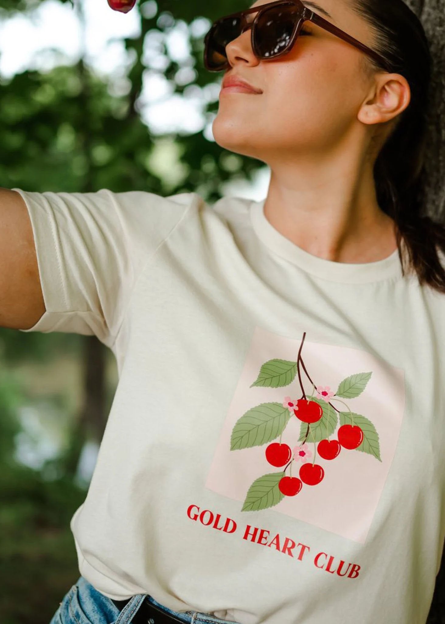 T-Shirt Cerise Gold Heart Club SOLDE - Vente Finale