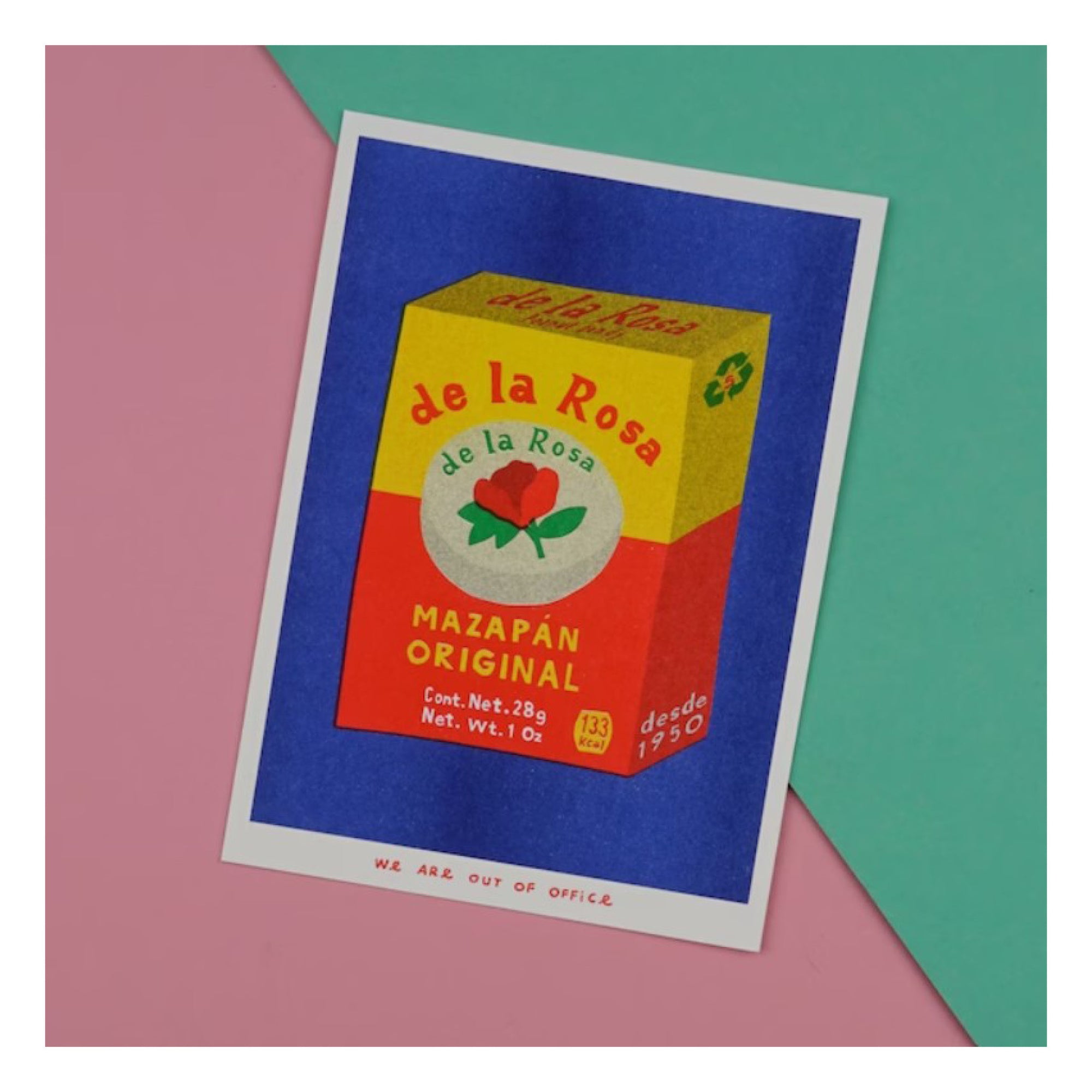 Affichette Riso Mazapan Original 13 x 18 cm We Are Out of Office