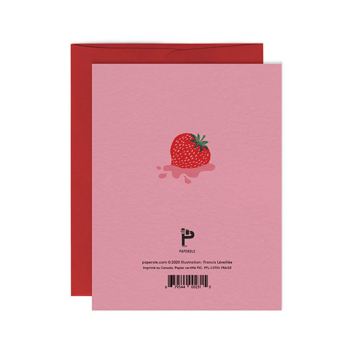 Carte de Souhaits Fraise Paperole