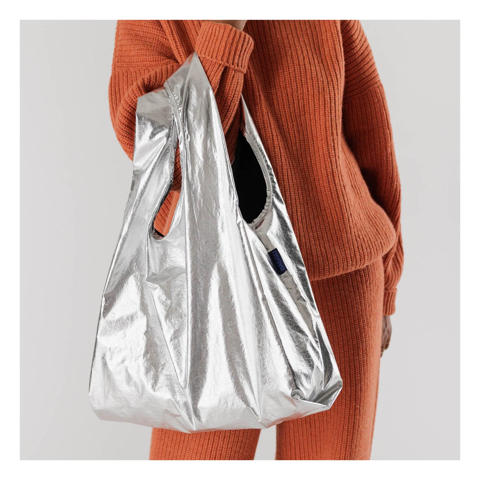 Sac Réutilisable Standard Baggu Métallique Argent