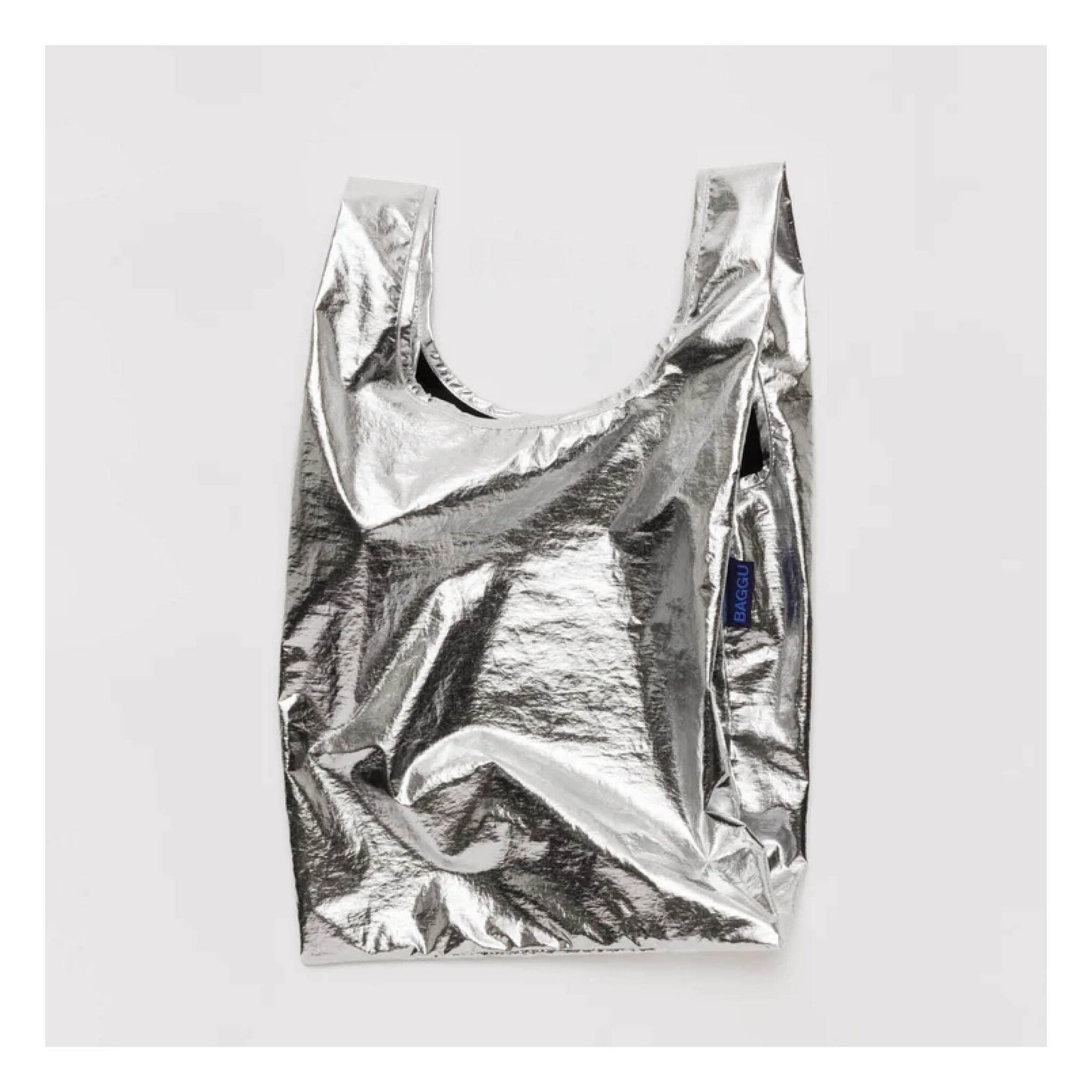 Sac Réutilisable Petit Baggu Métallique Argent