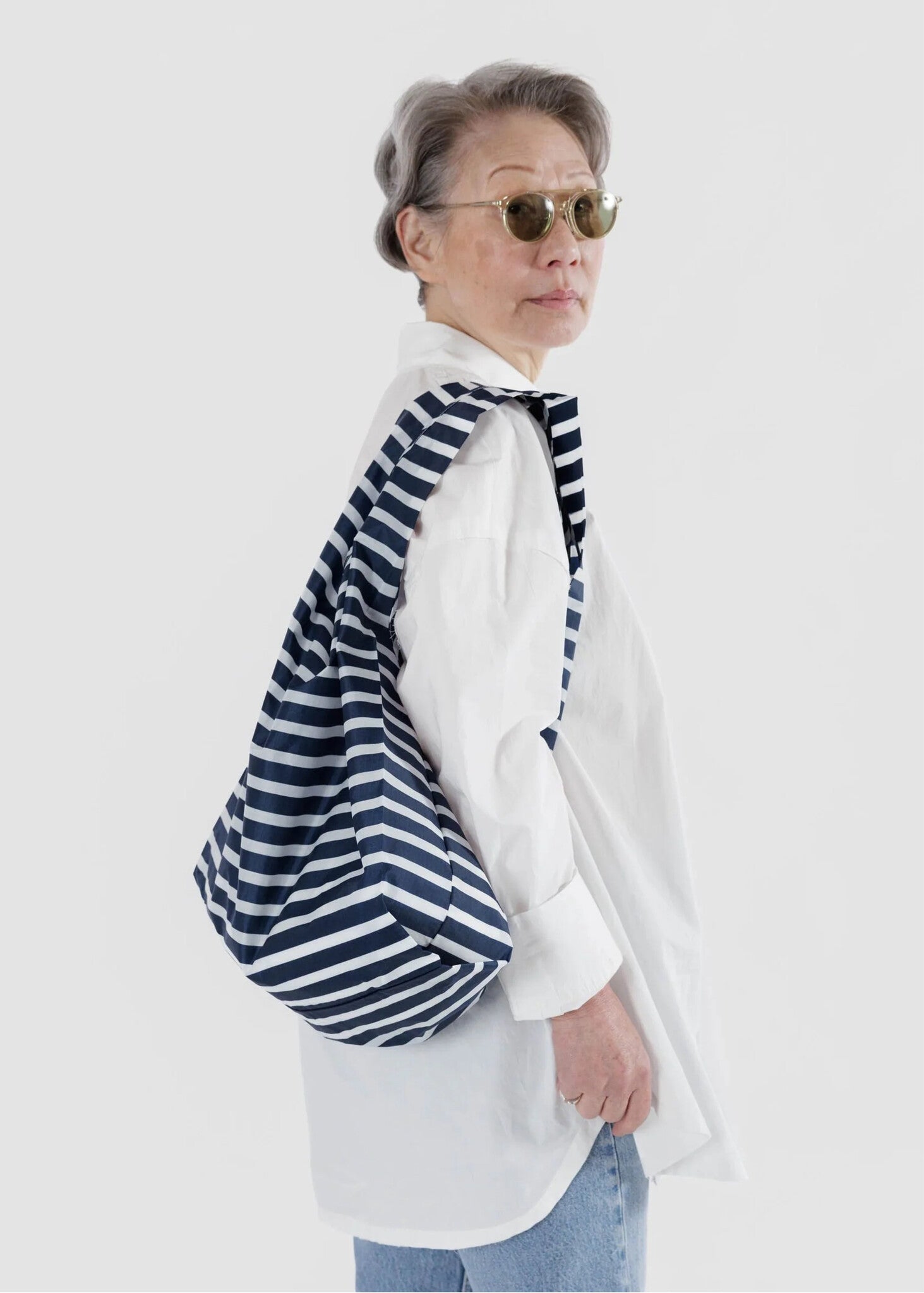 Sac Réutilisable Standard Baggu Navy Stripe