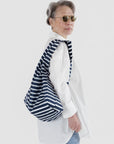 Sac Réutilisable Standard Baggu Navy Stripe