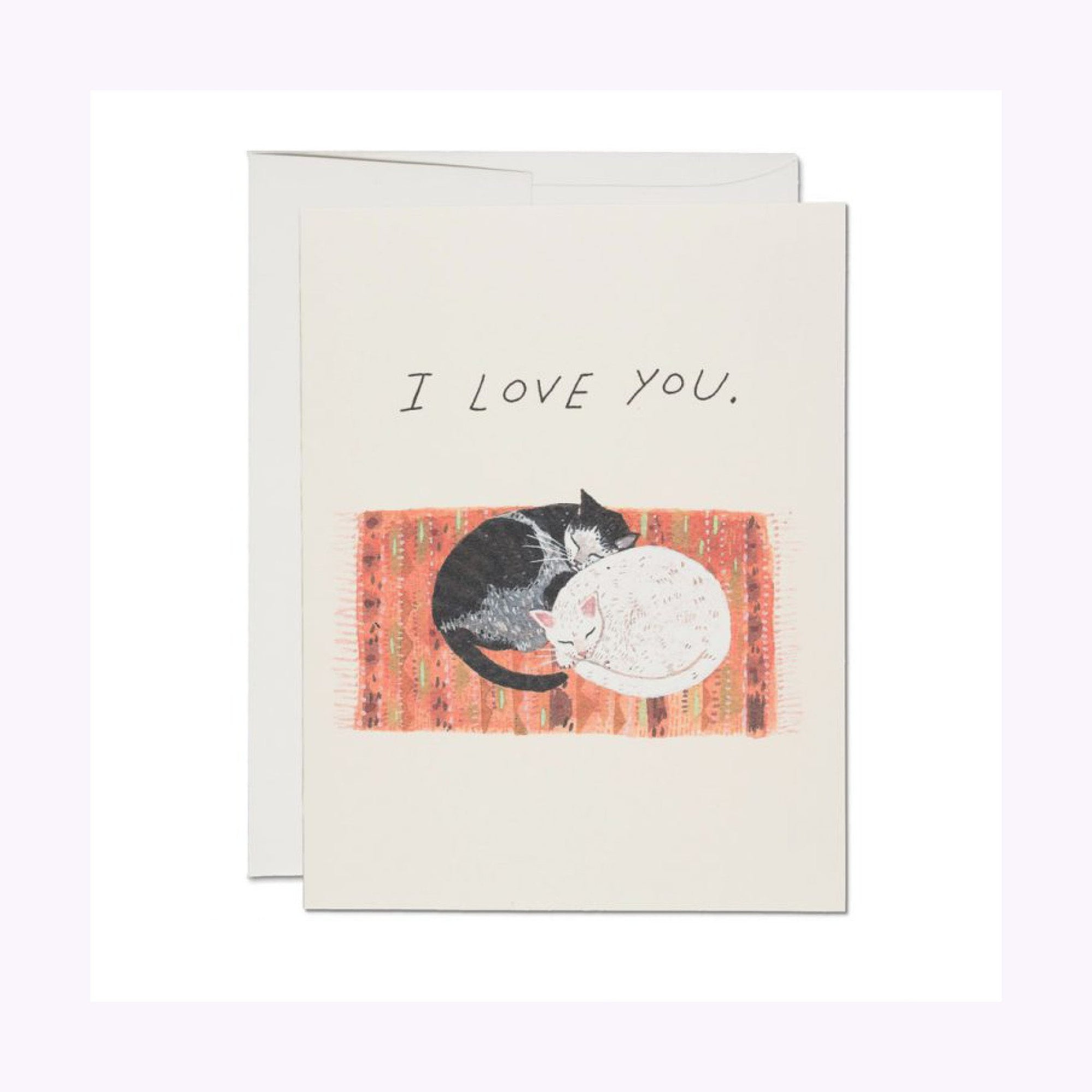 Carte de Souhaits Cat Cuddle Red Cap Cards