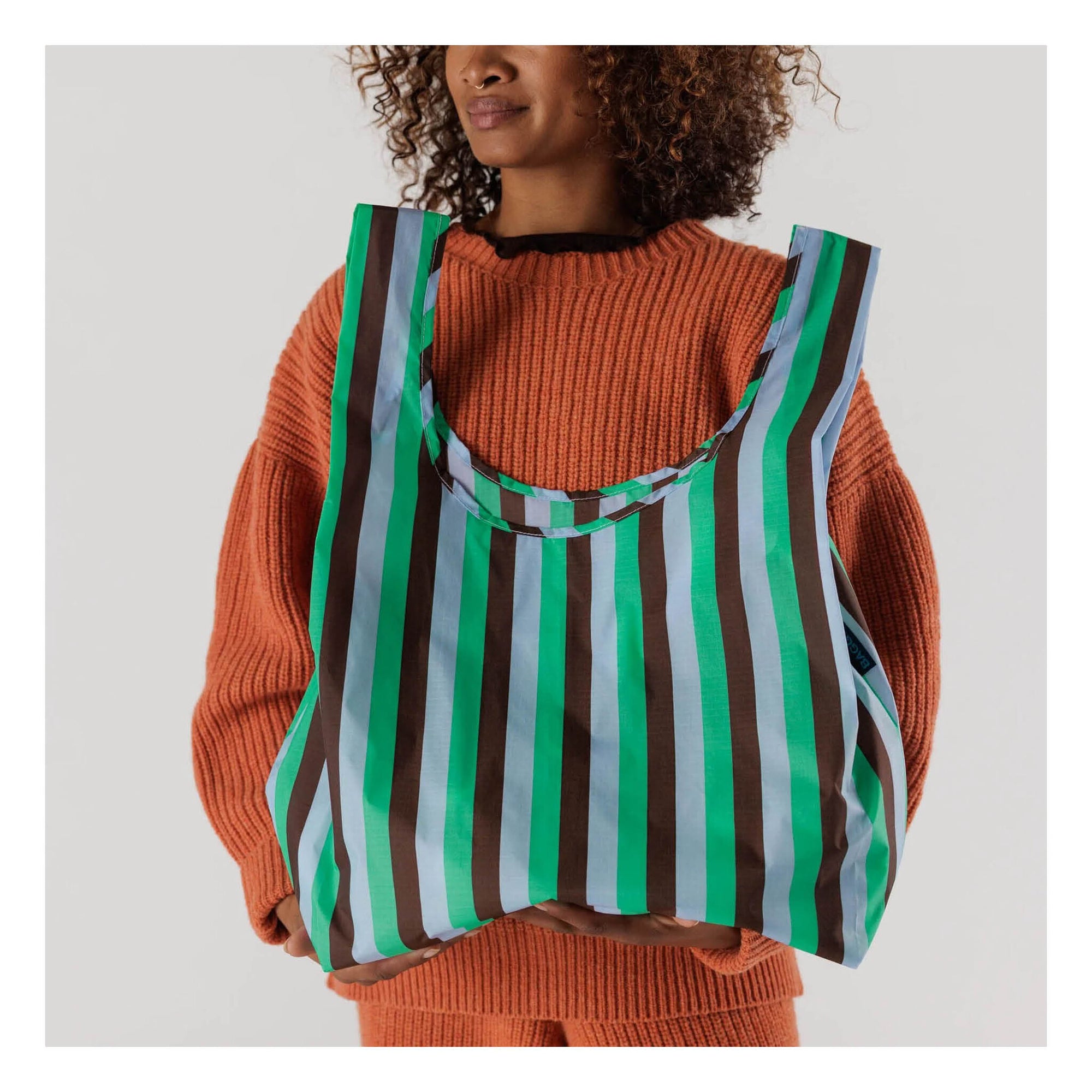 Sac Réutilisable Standard Baggu Mint 90&#39;s Stripe