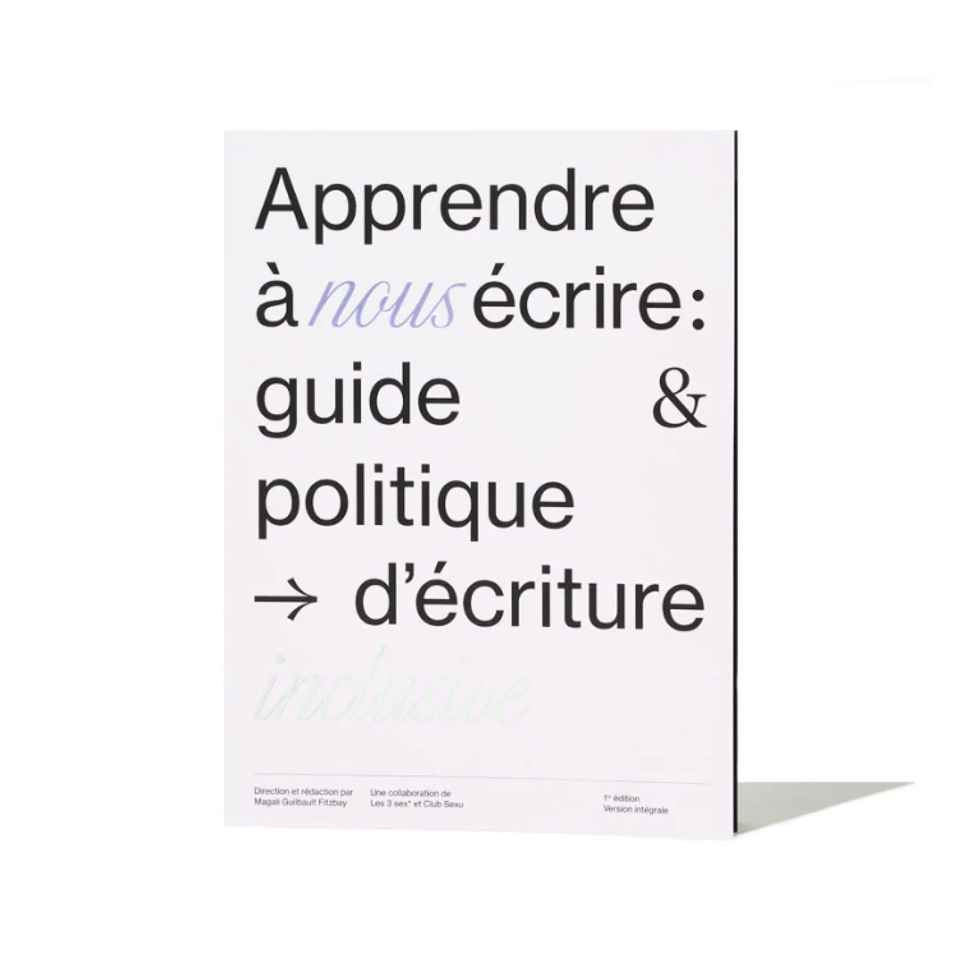 Guide Apprendre à nous écrire Club Sexu