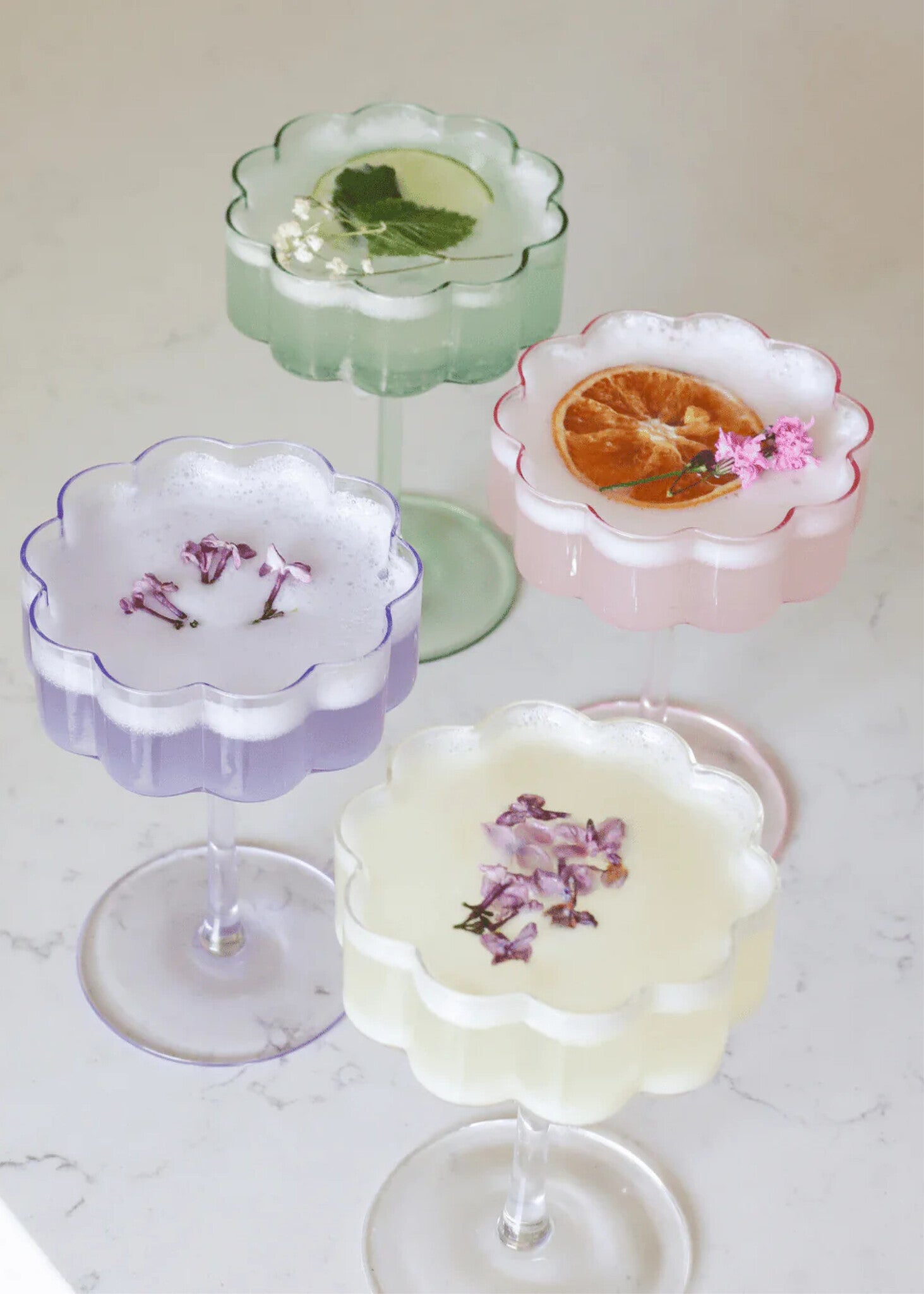 Verre à Cocktail Fleur Moi d&#39;Abord (Plusieurs couleurs disponibles)