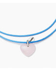 Collier Coeur Quartz Rose Luxia