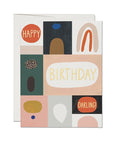 Carte de Souhaits Colour Block Birthday Red Cap Cards