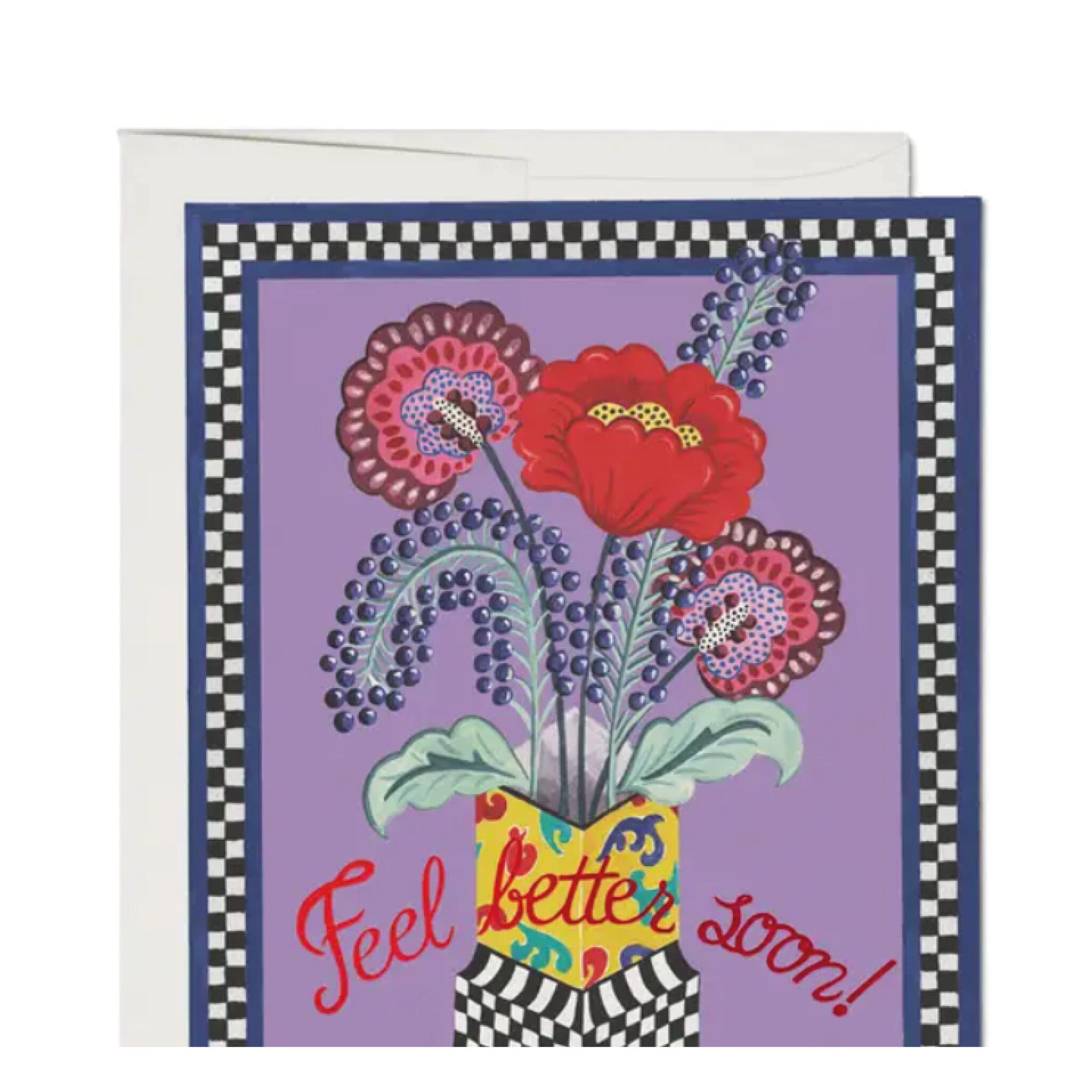 Carte de Souhaits Feel Better Bouquet Red Cap Cards