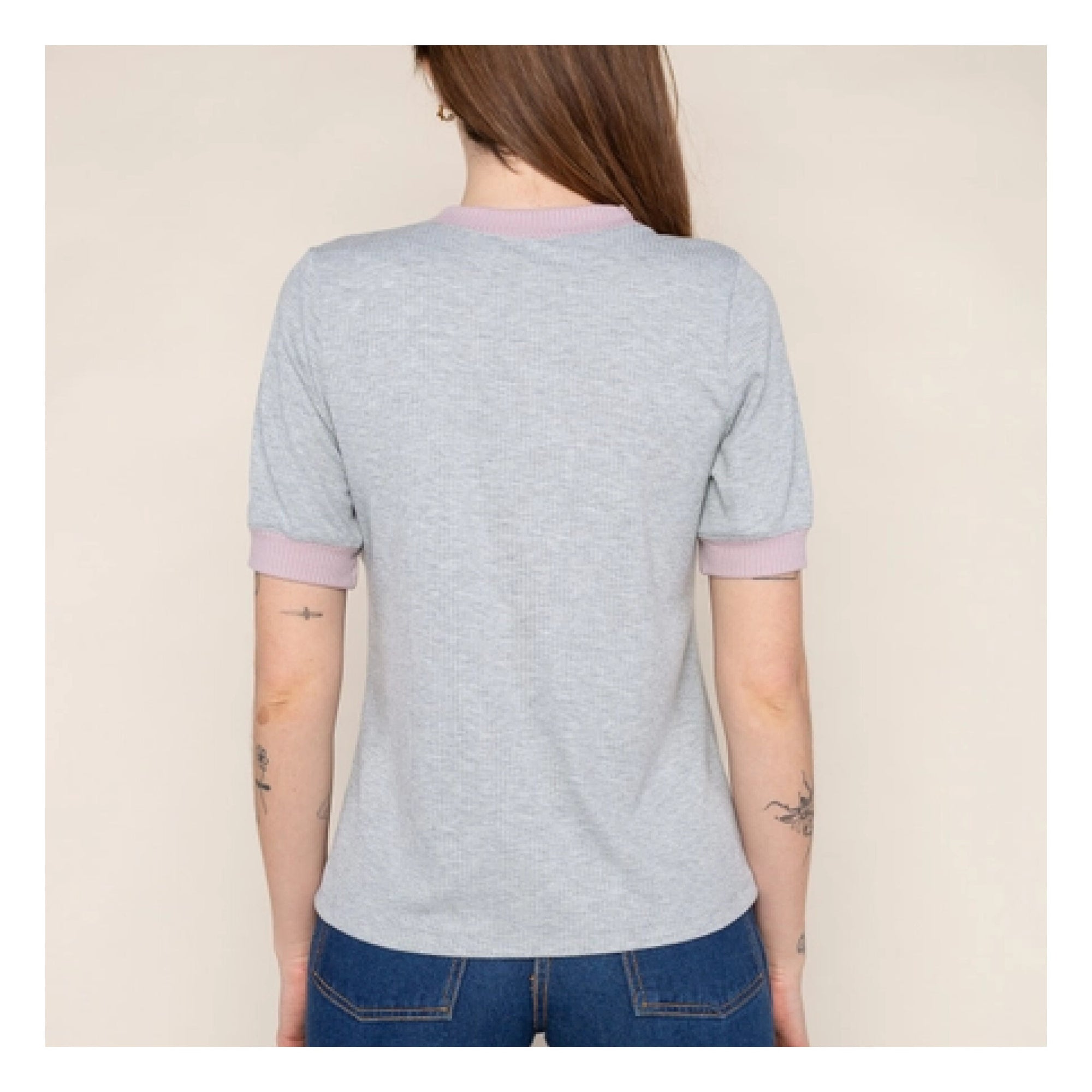 T-Shirt Caroline NLT Gris et Lavande SOLDE - Vente Finale