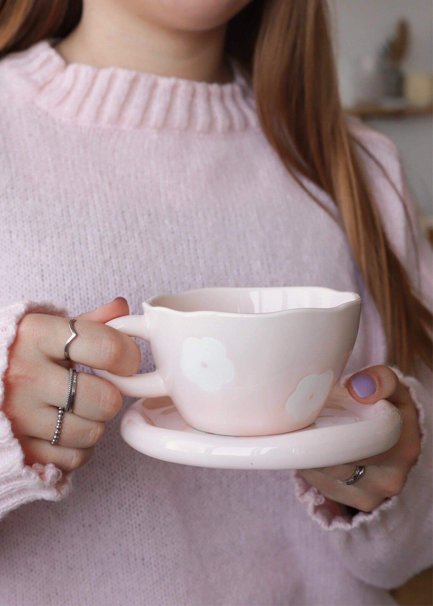 Tasse et Soucoupe Lily Moi d'Abord Rose