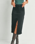 Jupe Midi en Jeans Just Black Denim Noir