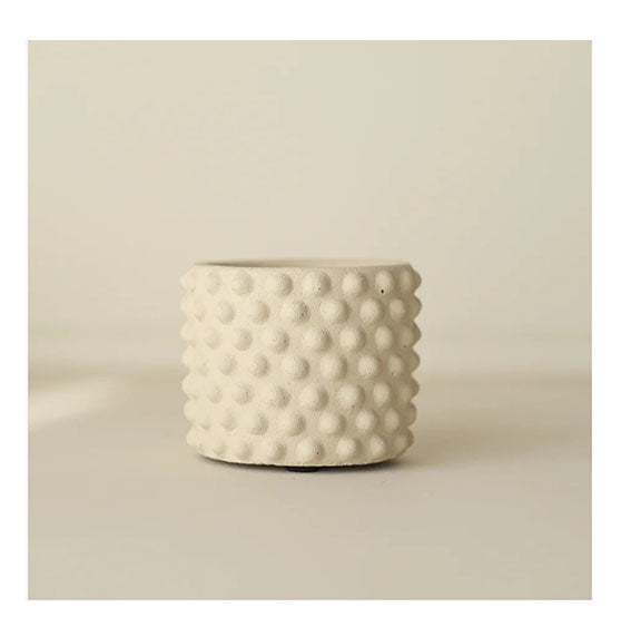 Petit Cache Pot Blanc Texturé (plusieurs motifs disponibles)