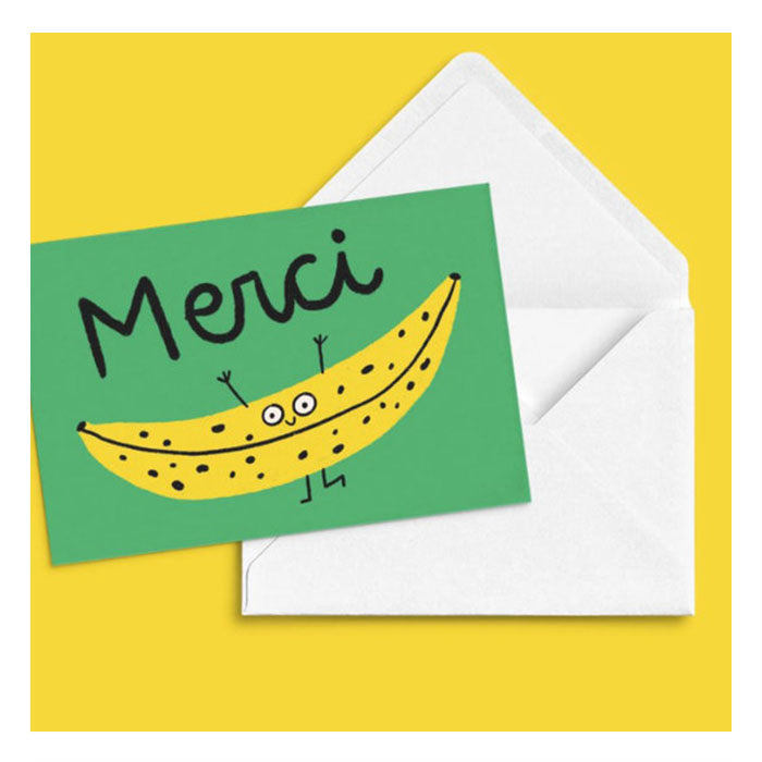 Carte de Souhaits Merci Banane Anne-Julie Dudemaine