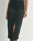 Jupe Midi en Jeans Just Black Denim Noir