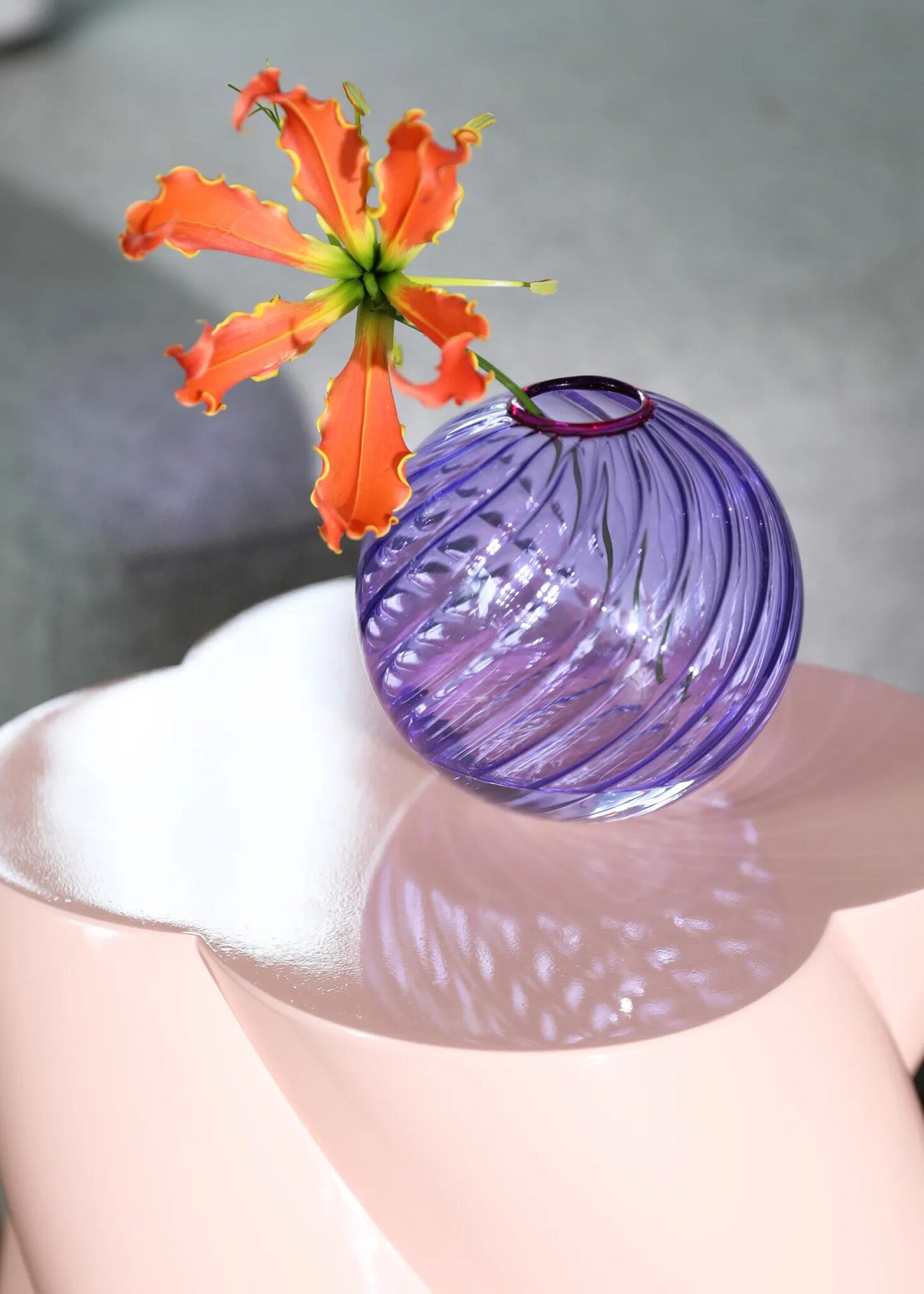 Vase Spiral Mauve &amp;k