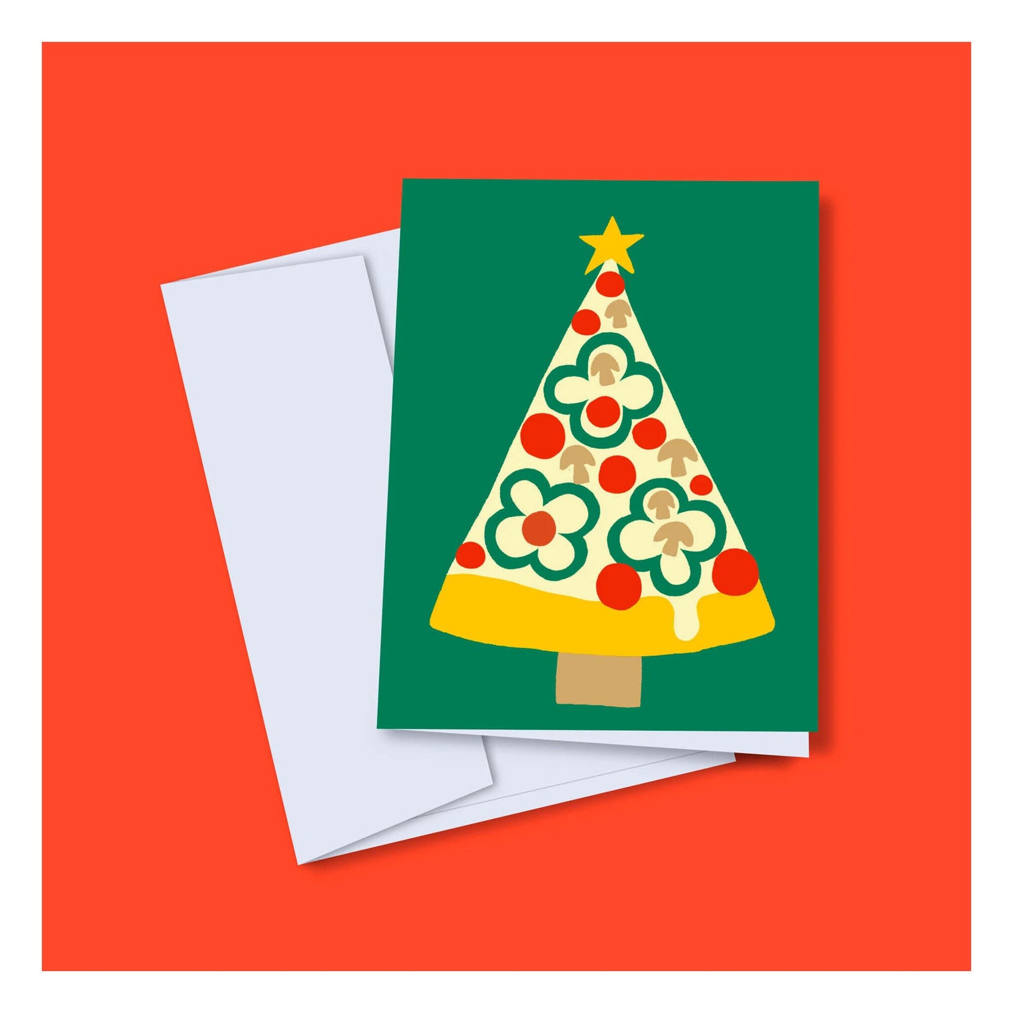 Carte de Souhaits TOUTE Sapin Pizza