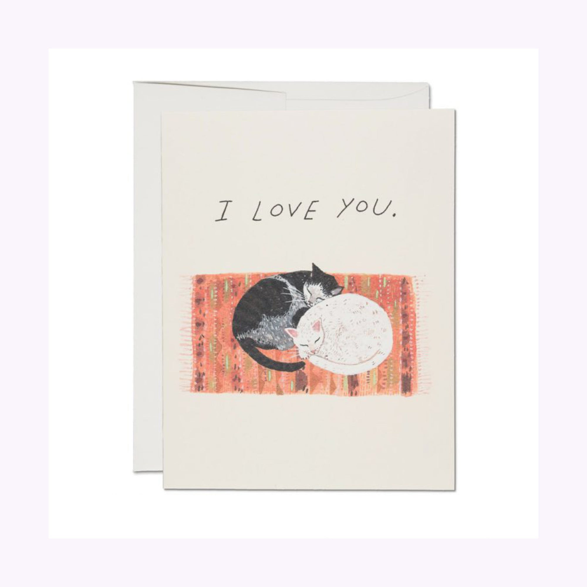 Carte de Souhaits Cat Cuddle Red Cap Cards