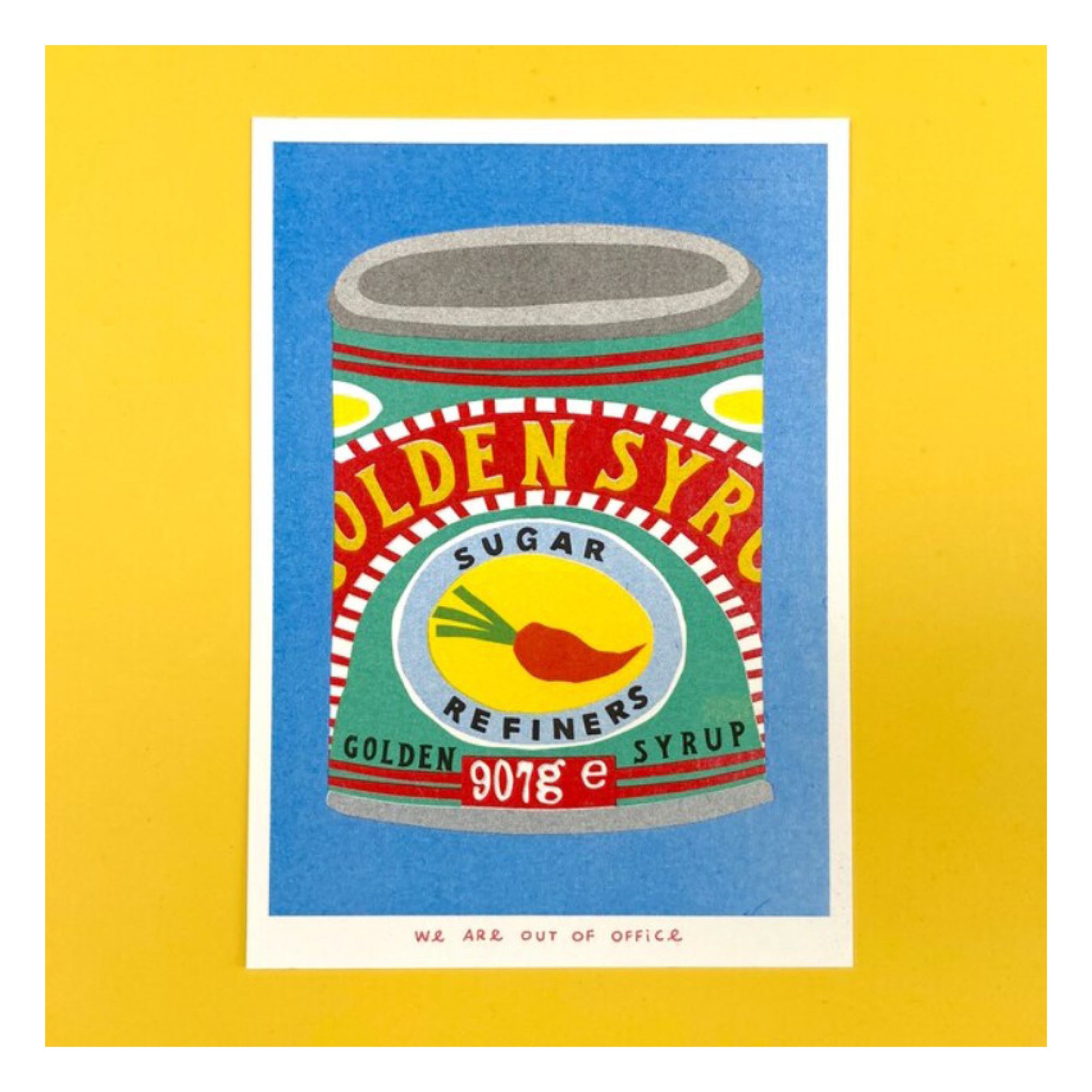 Affichette Riso Can of Golden Syrup 13 x 18 cm We Are Out of Office