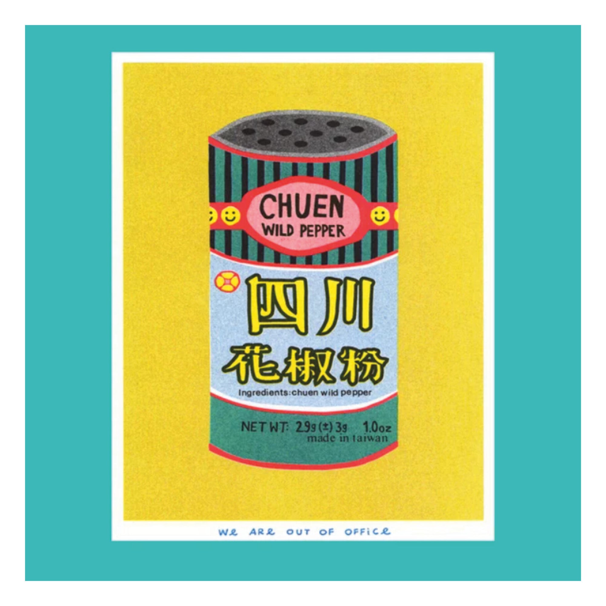 Affichette Riso Chuen Peppers 13 x 18 cm We Are Out of Office