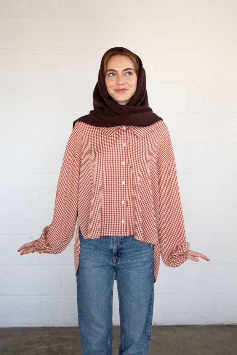 Foulard Pointelle Chocolat Things Between - Ex - voto