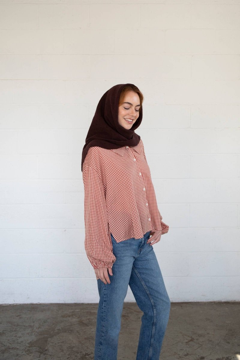 Foulard Pointelle Chocolat Things Between - Ex - voto
