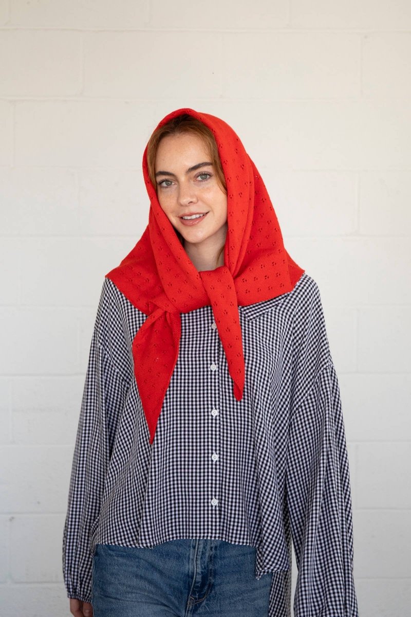 Foulard Pointelle Rouge Things Between - Ex - voto