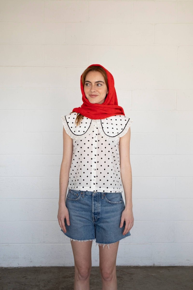 Foulard Pointelle Rouge Things Between - Ex - voto
