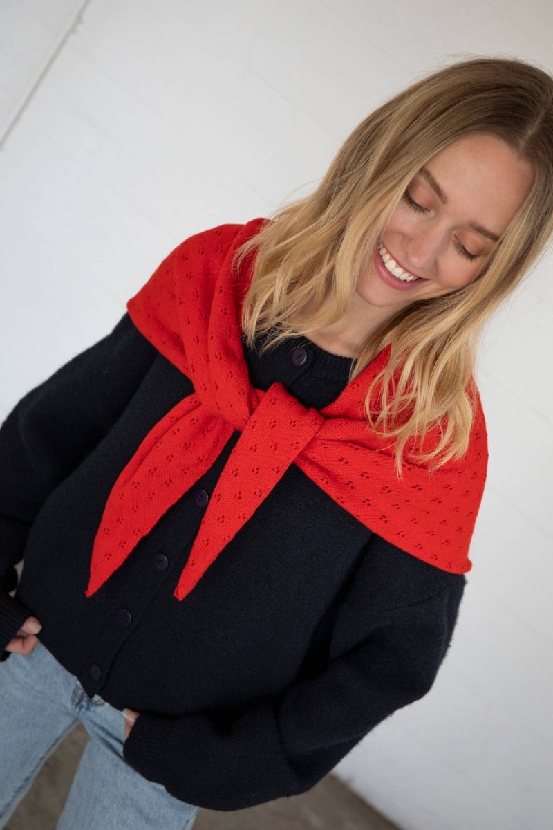 Foulard Pointelle Rouge Things Between - Ex - voto